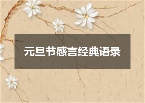 元旦节感言经典语录