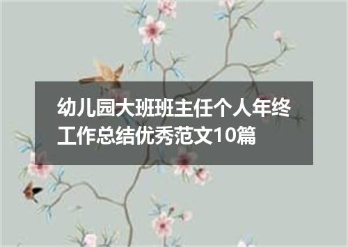 幼儿园大班班主任个人年终工作总结优秀范文10篇