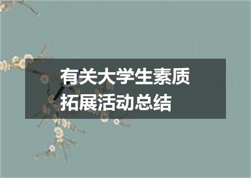 有关大学生素质拓展活动总结
