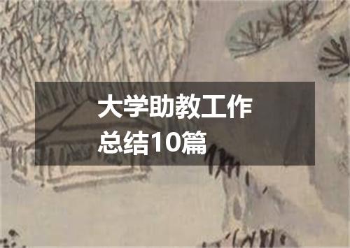 大学助教工作总结10篇