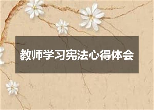 教师学习宪法心得体会