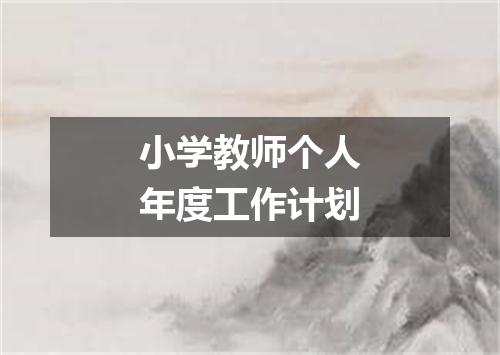 小学教师个人年度工作计划