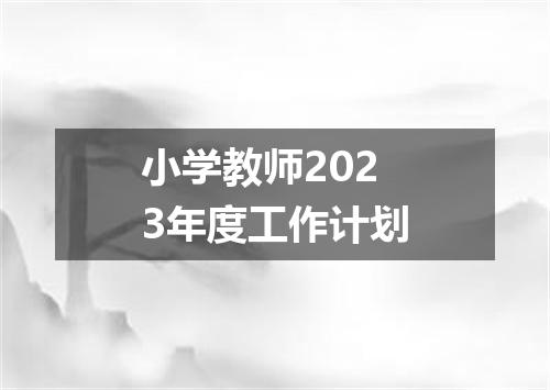 小学教师2023年度工作计划