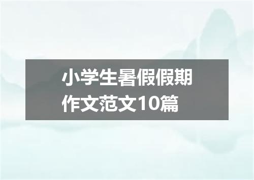 小学生暑假假期作文范文10篇