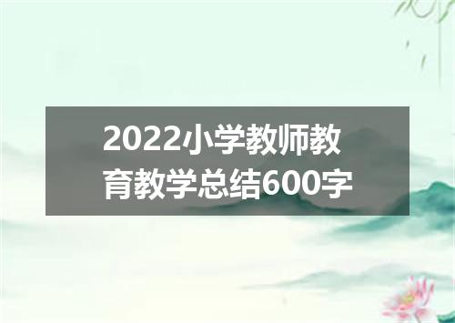 2022小学教师教育教学总结600字