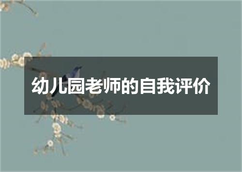 幼儿园老师的自我评价