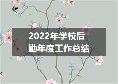 2022年学校后勤年度工作总结