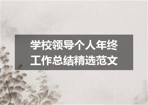 学校领导个人年终工作总结精选范文