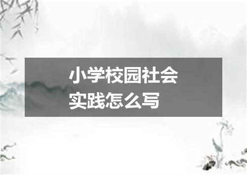 小学校园社会实践怎么写