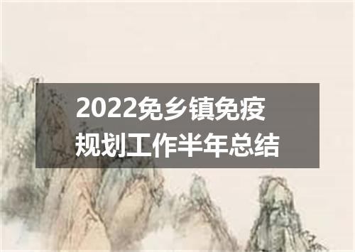2022免乡镇免疫规划工作半年总结