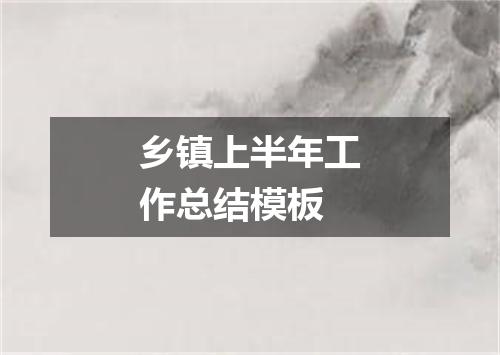乡镇上半年工作总结模板