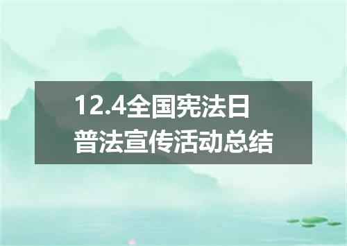 12.4全国宪法日普法宣传活动总结
