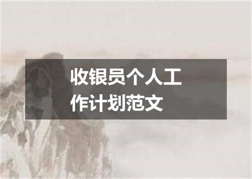 收银员个人工作计划范文