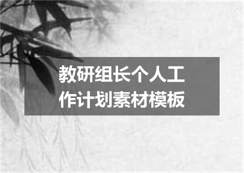教研组长个人工作计划素材模板