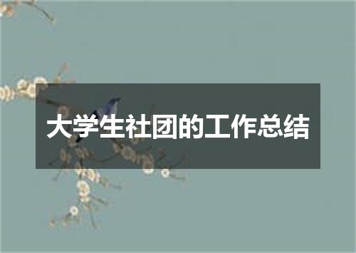 大学生社团的工作总结