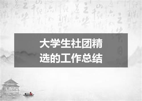 大学生社团精选的工作总结
