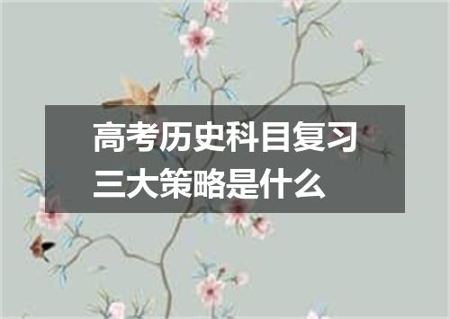 高考历史科目复习三大策略是什么