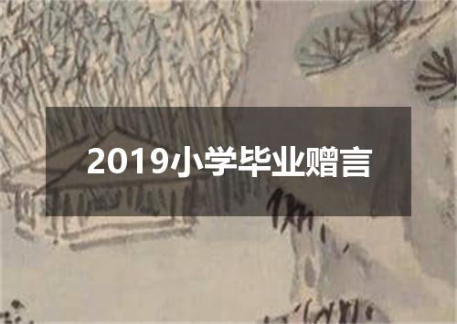 2019小学毕业赠言