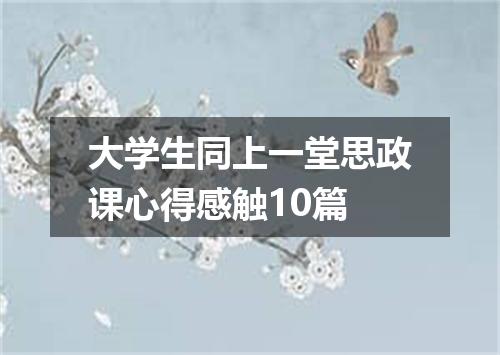 大学生同上一堂思政课心得感触10篇