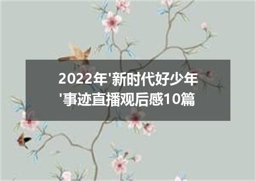2022年'新时代好少年'事迹直播观后感10篇