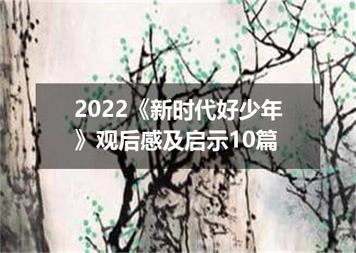 2022《新时代好少年》观后感及启示10篇