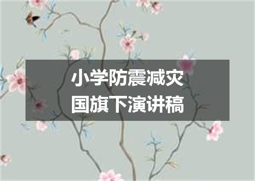 小学防震减灾国旗下演讲稿