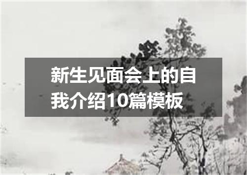 新生见面会上的自我介绍10篇模板