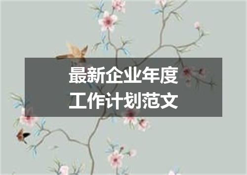 最新企业年度工作计划范文