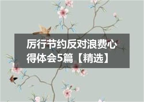 厉行节约反对浪费心得体会5篇【精选】