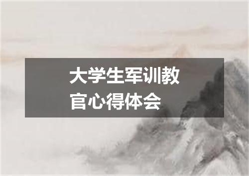大学生军训教官心得体会