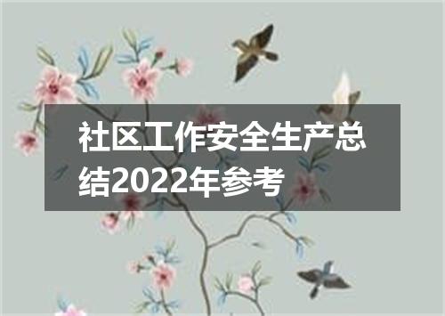 社区工作安全生产总结2022年参考