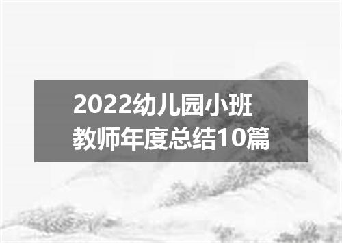2022幼儿园小班教师年度总结10篇