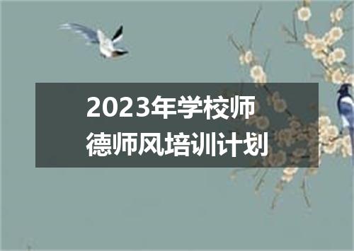 2023年学校师德师风培训计划