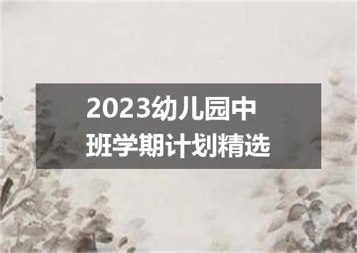 2023幼儿园中班学期计划精选