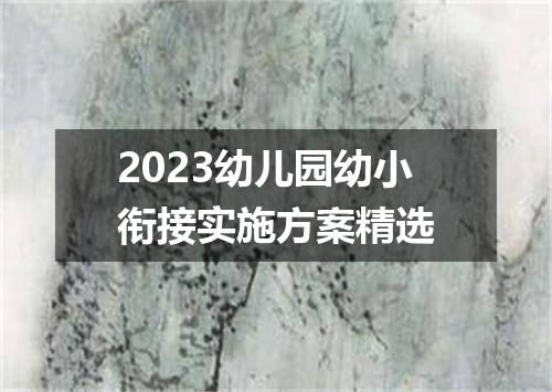 2023幼儿园幼小衔接实施方案精选