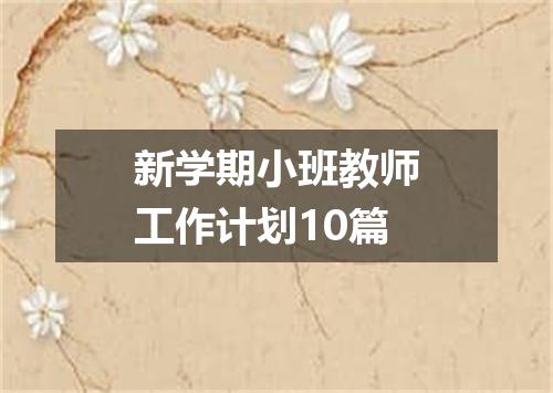 新学期小班教师工作计划10篇