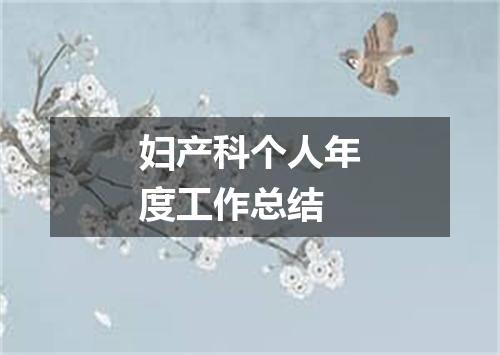 妇产科个人年度工作总结