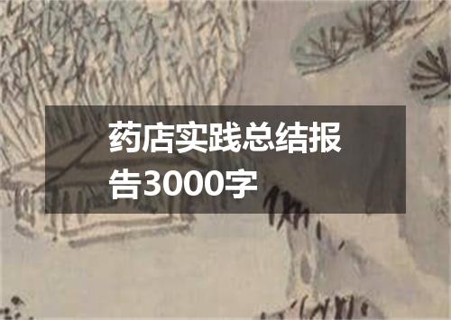 药店实践总结报告3000字