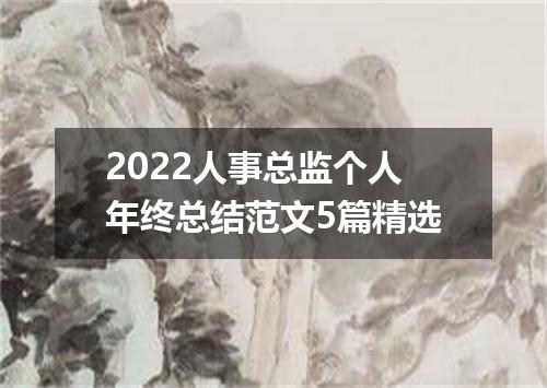 2022人事总监个人年终总结范文5篇精选