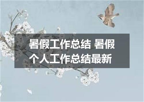 暑假工作总结 暑假个人工作总结最新