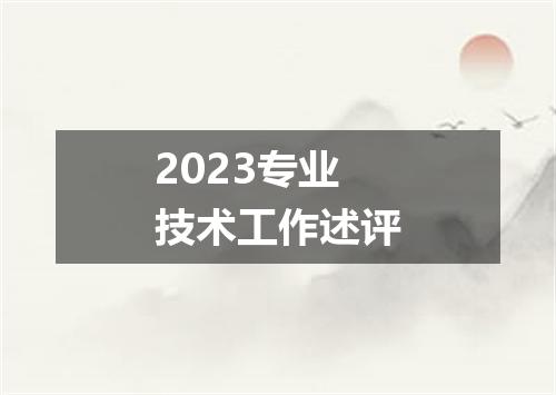 2023专业技术工作述评