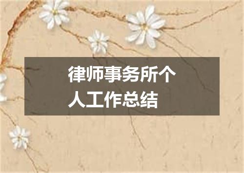 律师事务所个人工作总结