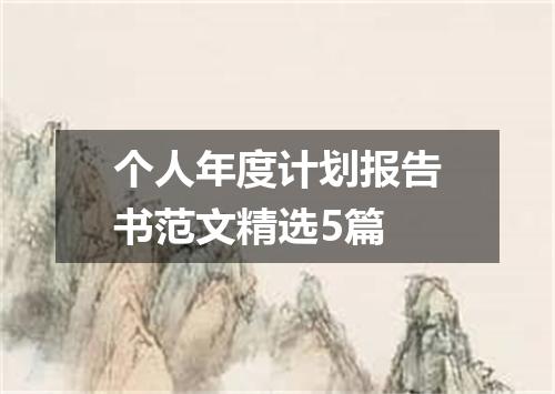 个人年度计划报告书范文精选5篇
