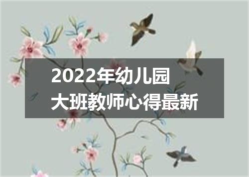 2022年幼儿园大班教师心得最新