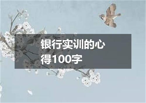 银行实训的心得100字