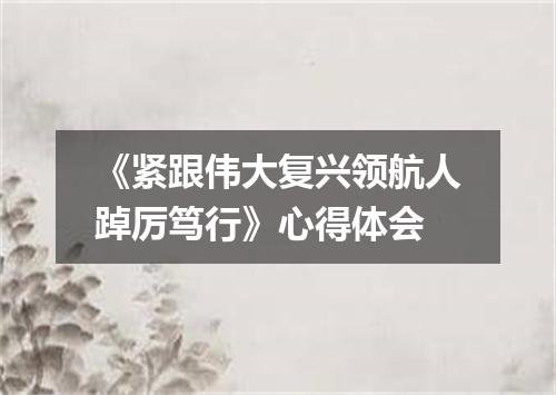 《紧跟伟大复兴领航人踔厉笃行》心得体会