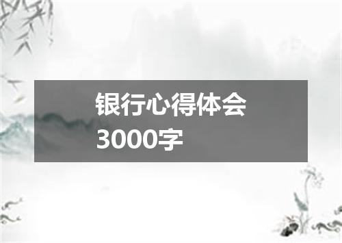 银行心得体会3000字