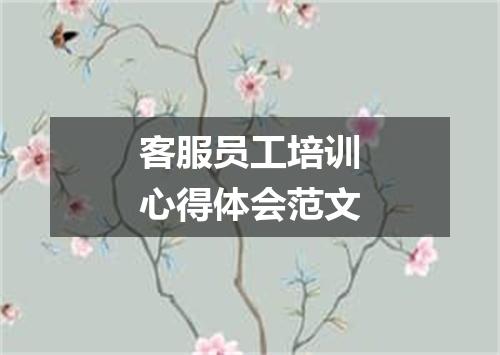 客服员工培训心得体会范文