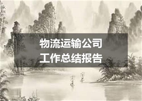 物流运输公司工作总结报告