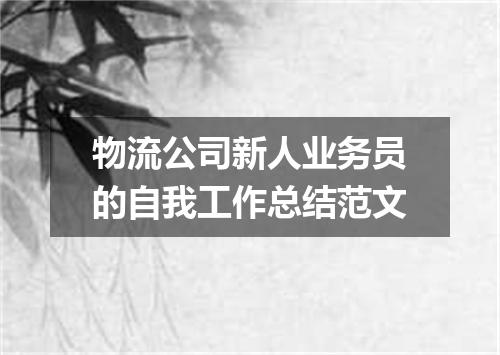 物流公司新人业务员的自我工作总结范文